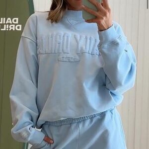 Daily Drills Powder Blue Monocrome Patch Shorts Set